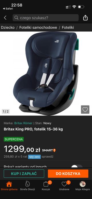 Fotelik britax king pro