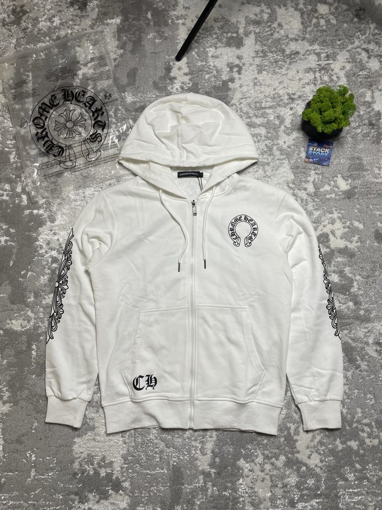 Кофта Chrome Hearts / S розмір / Біла та Чорна Зіпка