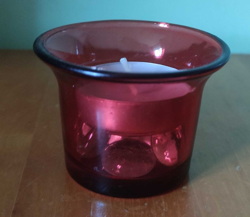 Szklany świecznik na tealight