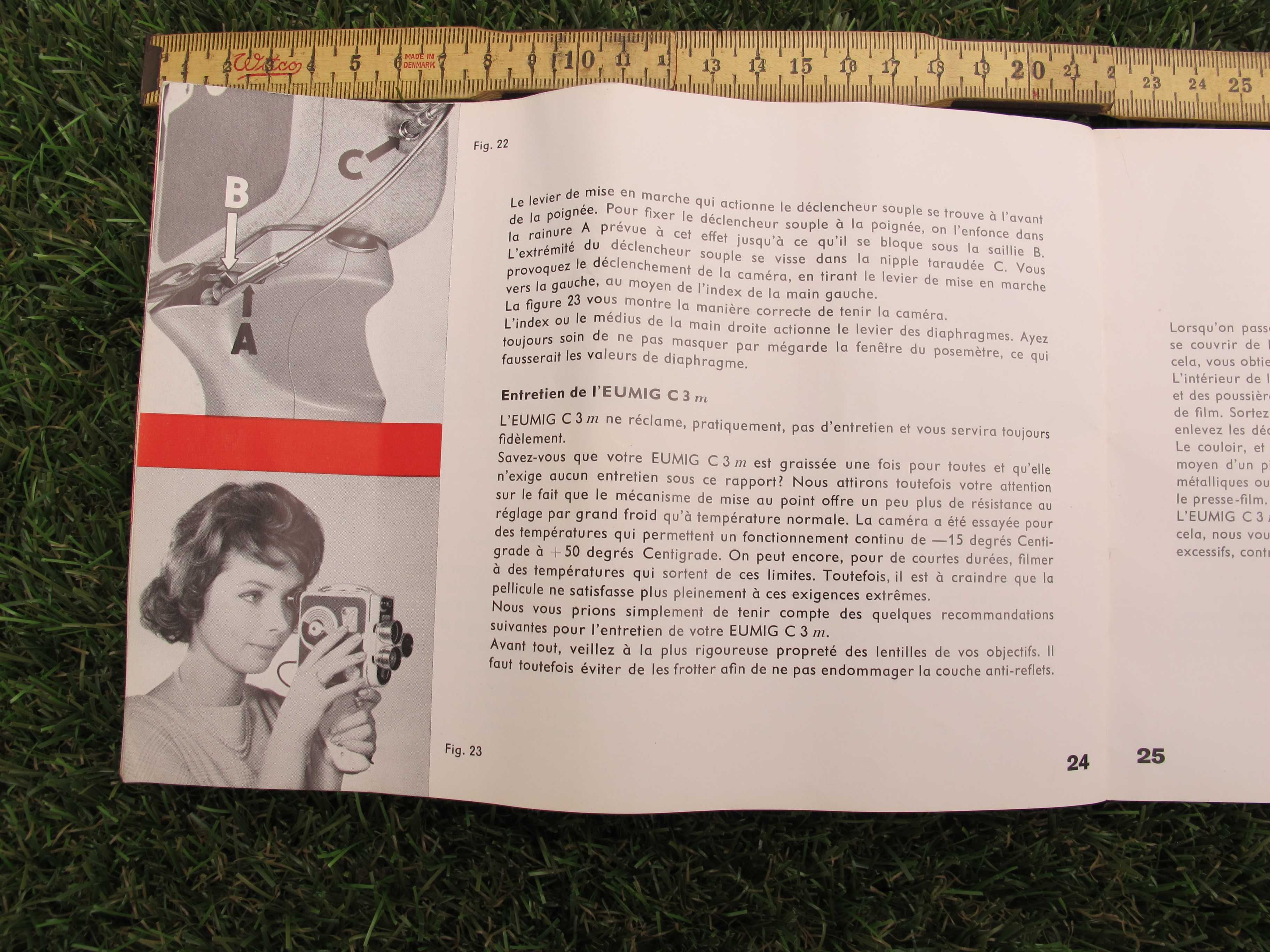 Livro de Instruções Eumig C3 M - Máquina de Filmar 8mm Antiga