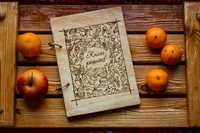 Кулинарный блокнот, книга рецептов в деревянной обложке