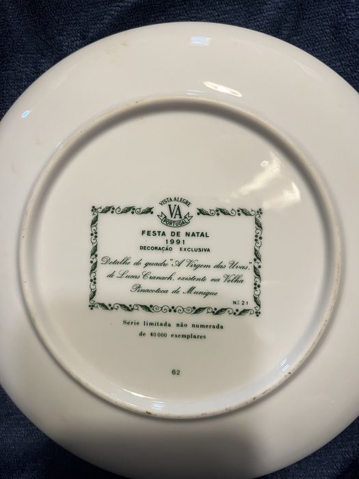 Prato Festa de Natal Vista Alegre 1991