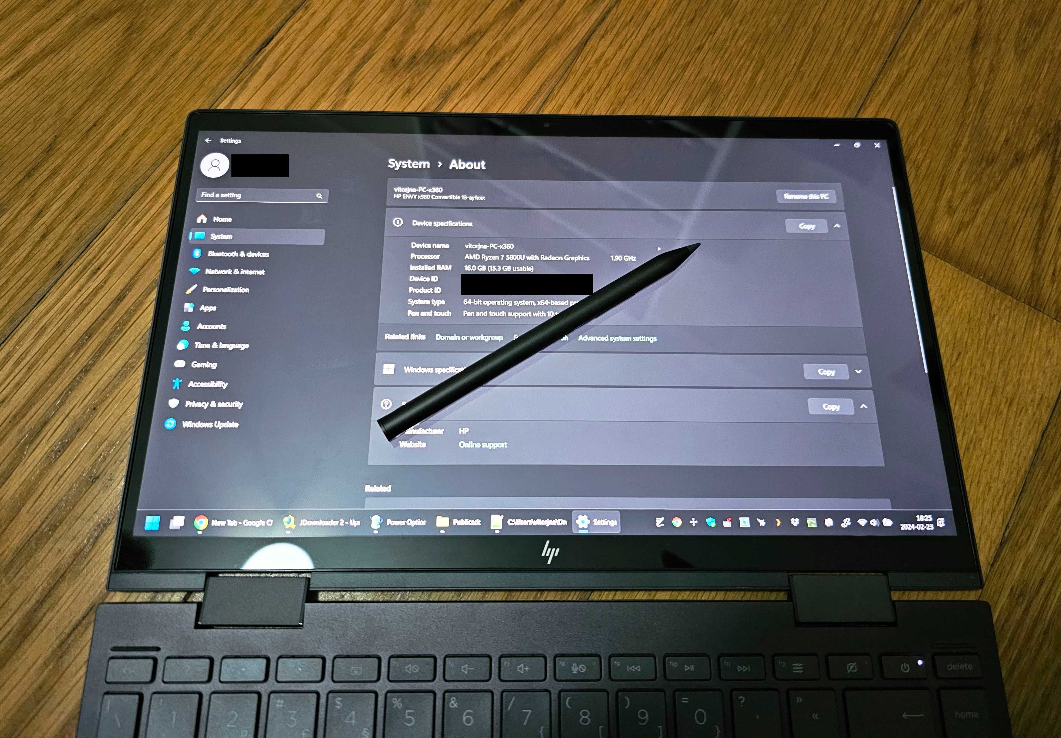 HP Envy x360 13.3" touch 5800u