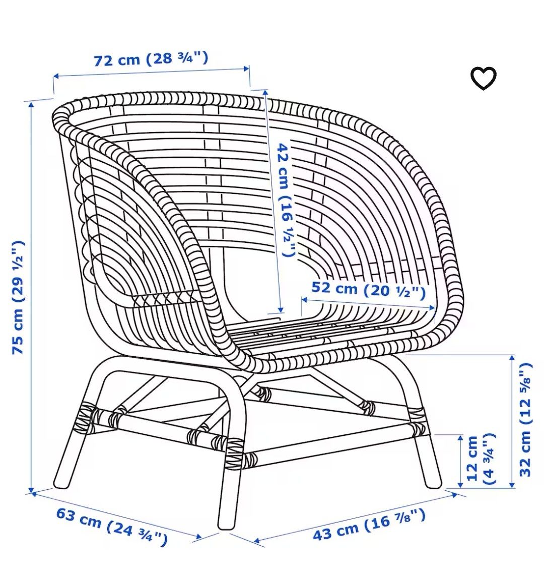 Fotel rattanowy BUSKBO Ikea