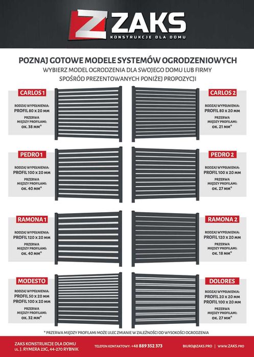 brama przesuwna, brama dwuskrzydłowa, furtka, ogrodzenia palisadowe