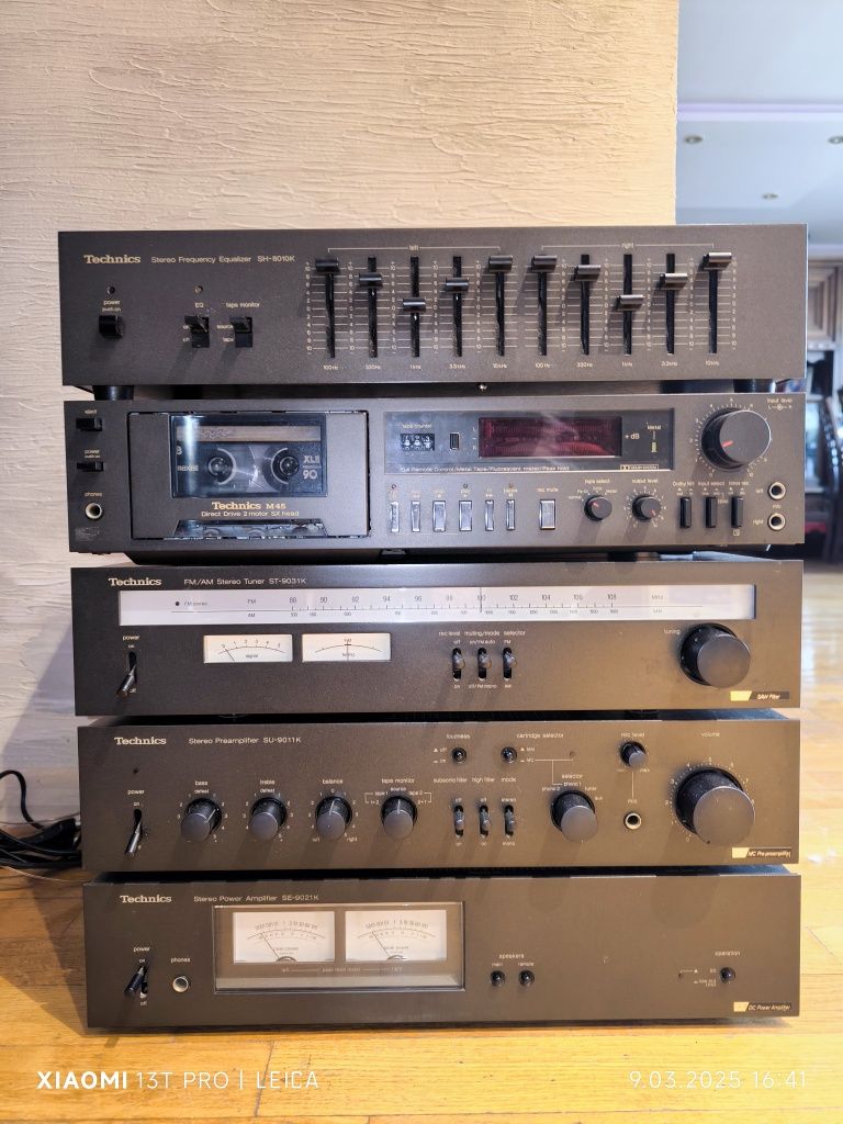 Wieża Technics,końcówka mocy,korektor,stan sklepowy,papiery,przedwzmac