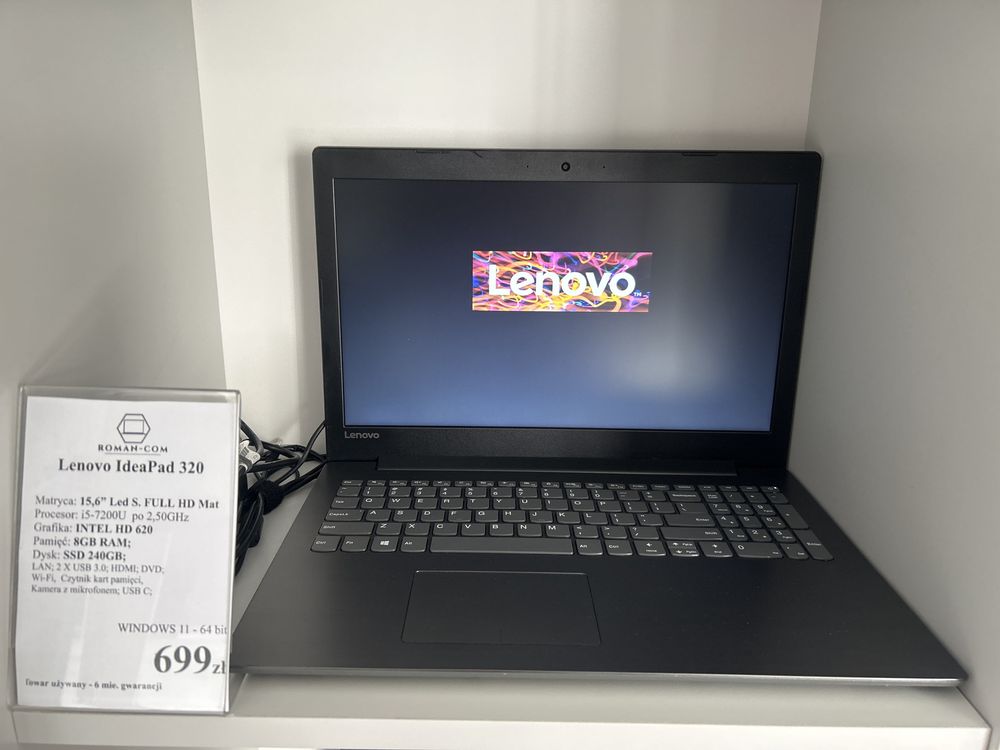 Laptop Lenovo IdeaPad 320/SSD 240GB/DDR4-8GB/i5-7200 2,5GHz/M.15,6"/11