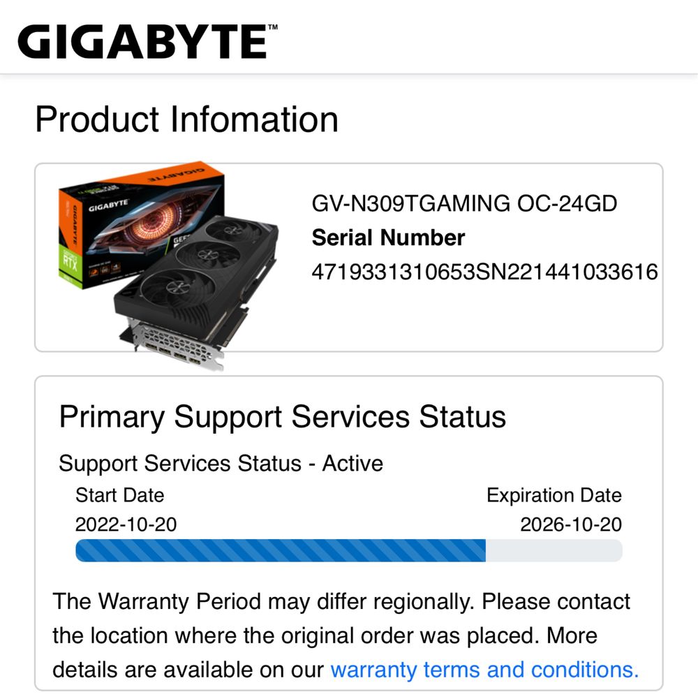 Gigabyte GeForce RTX 3090 Ti Gaming OC - gwarancja
