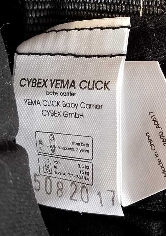 Nosidełko dla dziecka Cybex YEMA Click 0-2 lata/3,5 kg - 12 kg