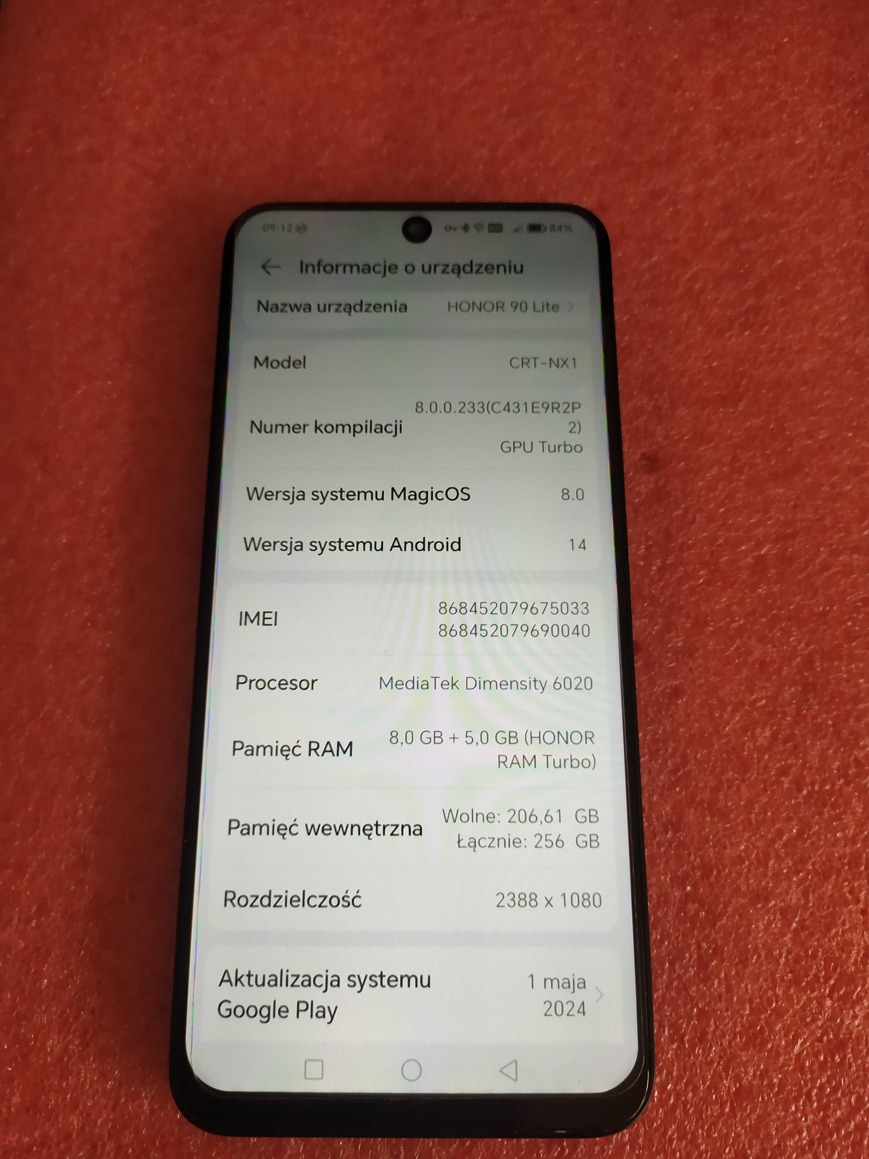 Huawei HONOR 90 Lite 5G, 8/256GB 6.7" 90Hz  CRT-NX1 aparat 100MPix