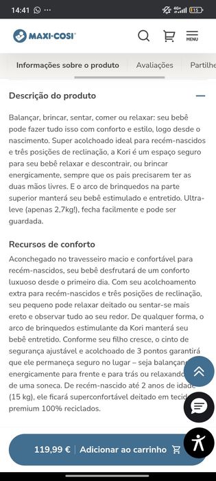 Espreguiçadeira Maxi Cosi Kori