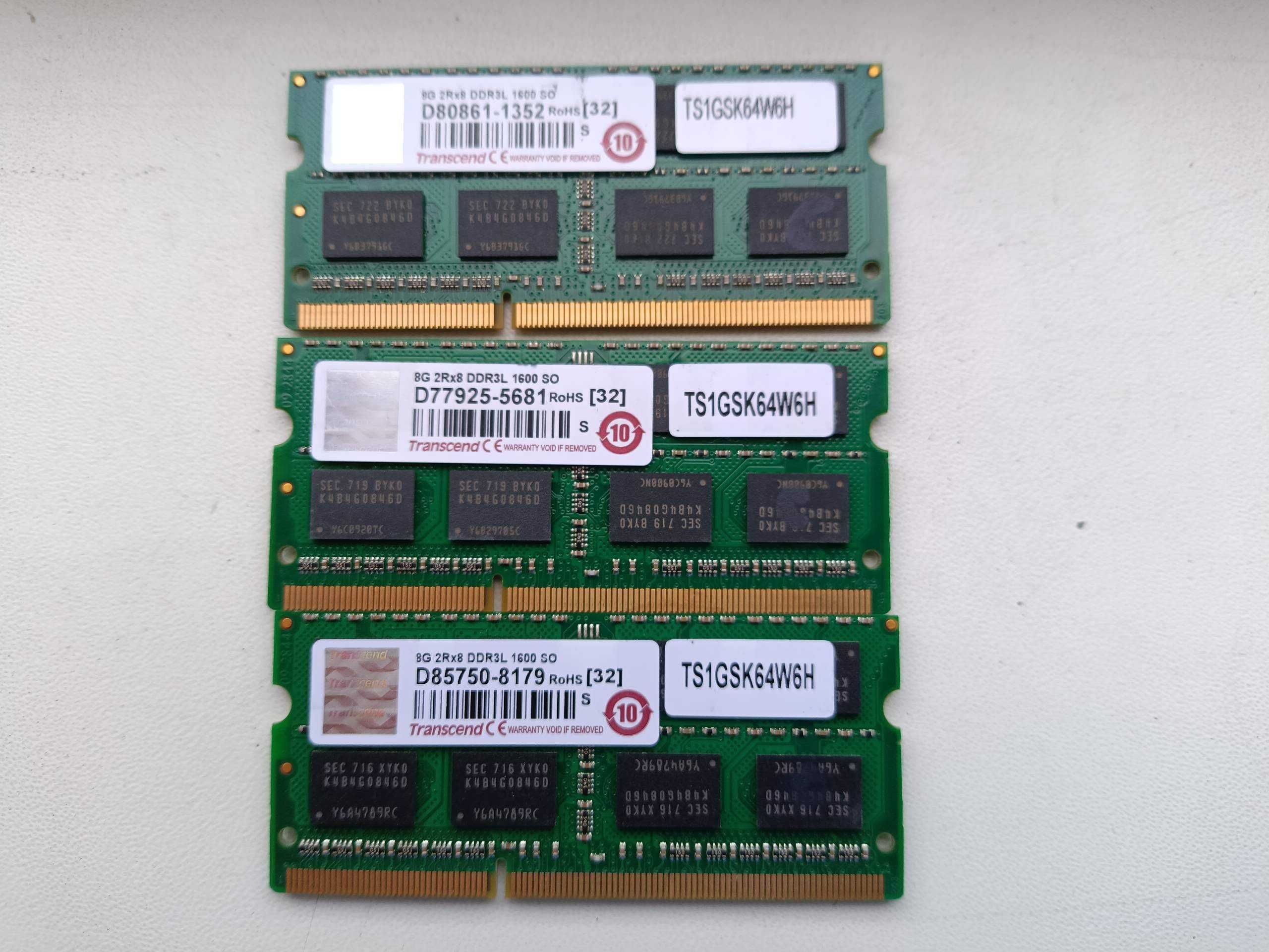 Оперативна Transcend 8GB DDR3 2Rx8 PC3L-12800S 1600MHZ. Для ноутбуків.