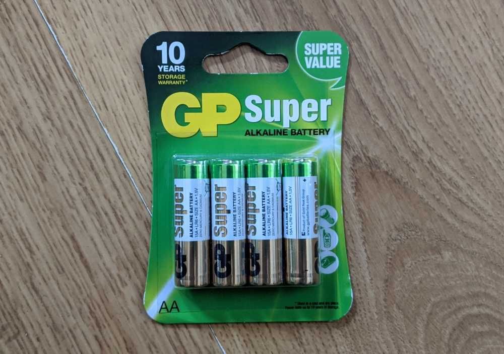 Baterie alkaliczne AA LR6 Paluszek 1,5V GP Super 4SZT NOWE do 11-2032