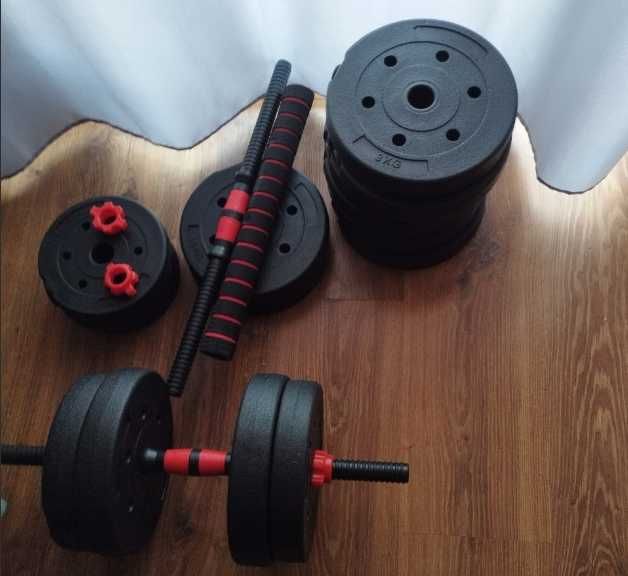 Nowe Hantle 40kg Treningowe Zestaw Hantli 2x20kg Regulowane +Sztanga