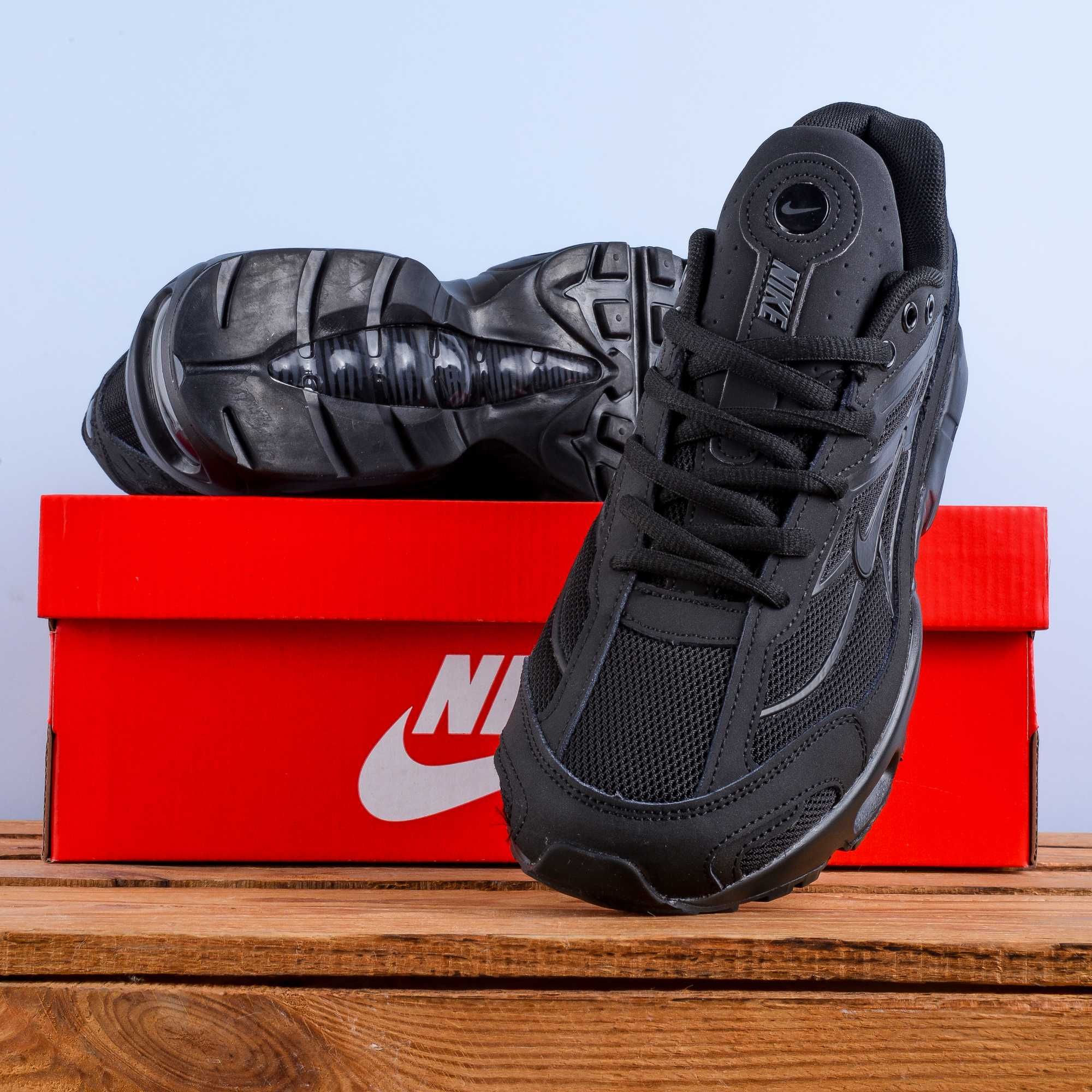 (1929) Чоловічі Кросівки Nike Shox повністю чорні (41-46) найк найки