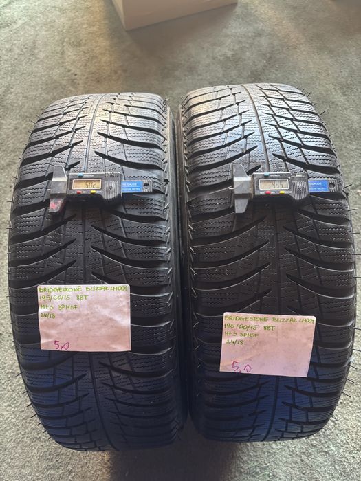 2x 195/60R15 88T BRIDGESTONE BLIZZAK LM001 opona zimowa M+S 3PMSF