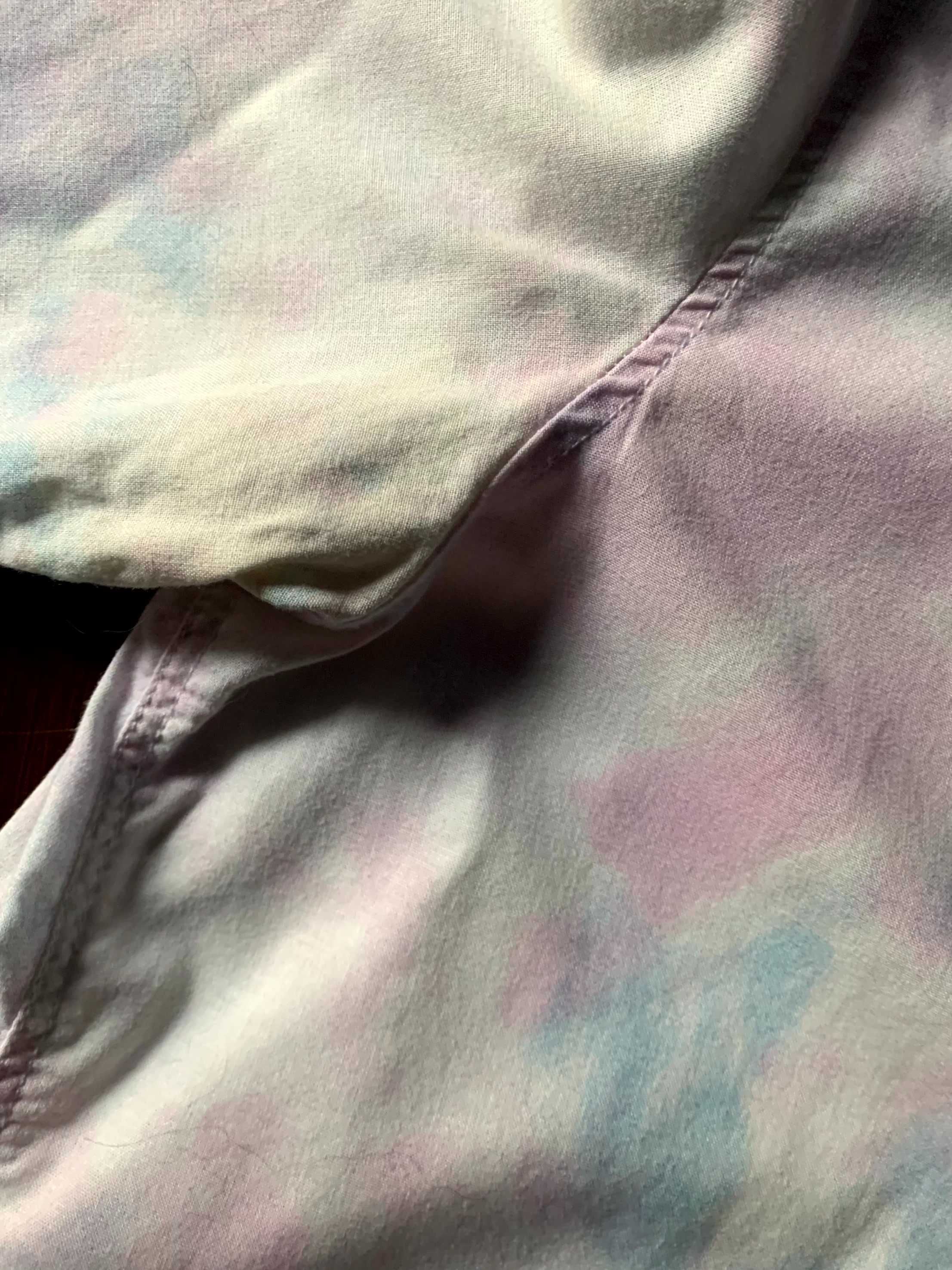 H&M Divided pastelowa koszula tie-dye krótki rękaw 100% bawełna XL DB