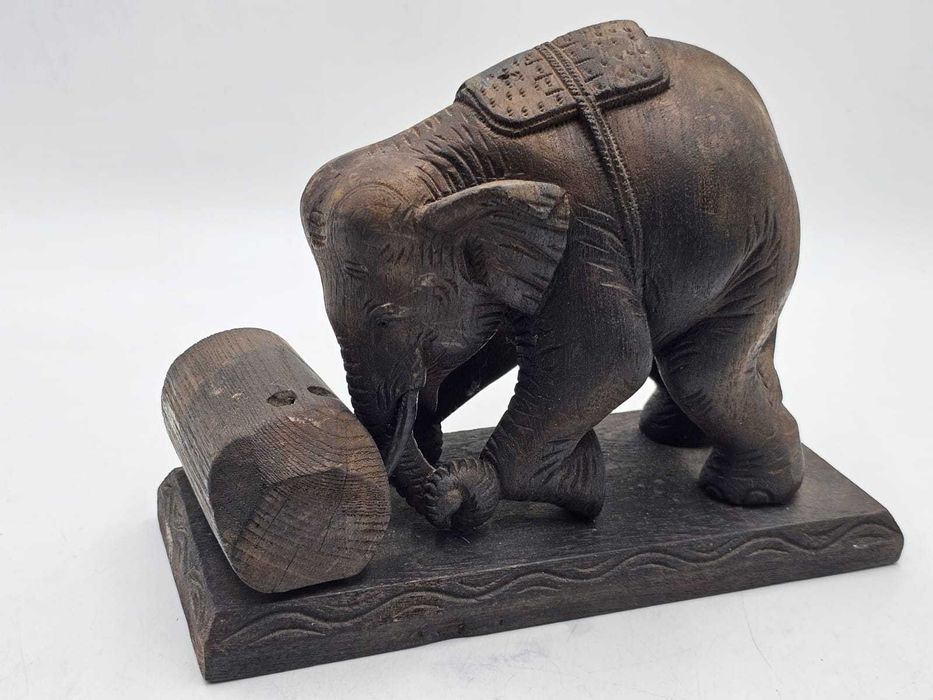 Słoń figurka drewniana vintage