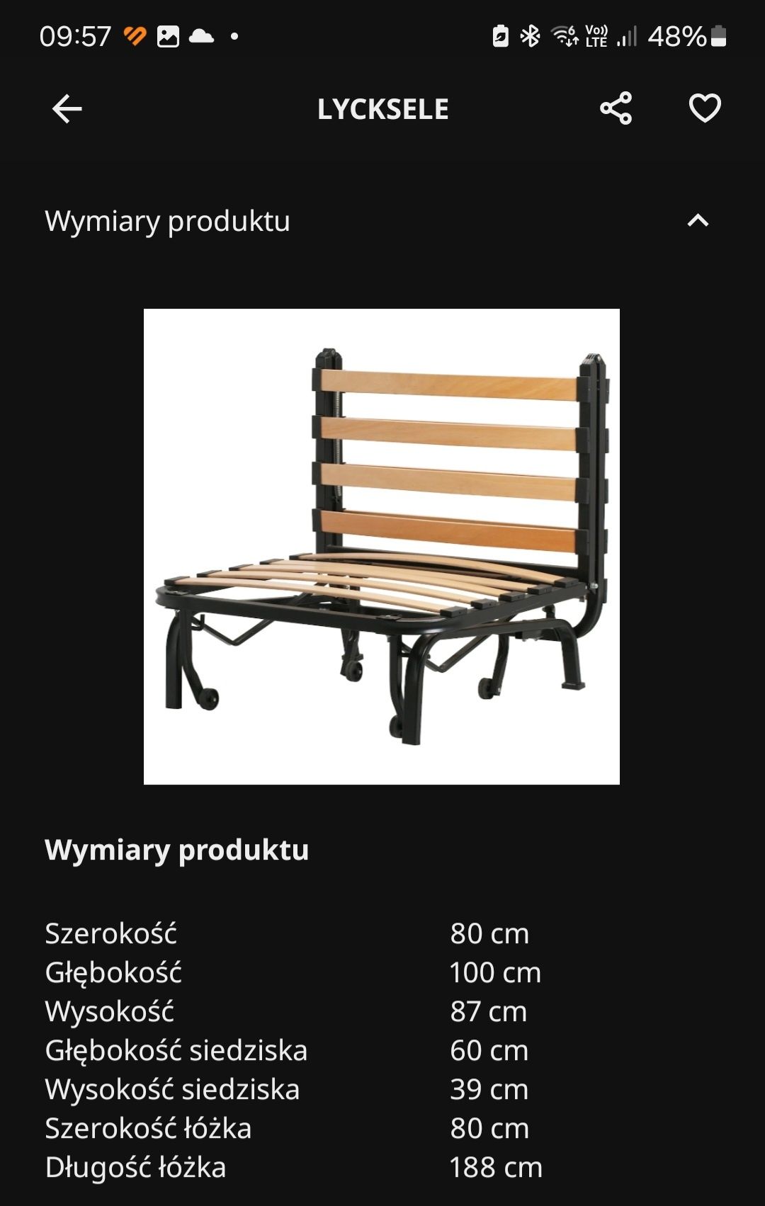 Łóżko Ikea rozkładane