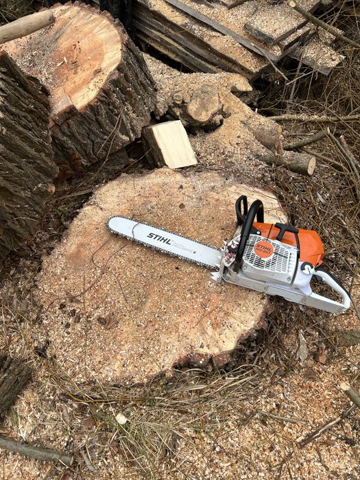 Зрізання аварійних дерев , чистка великих ділянок , різання дров