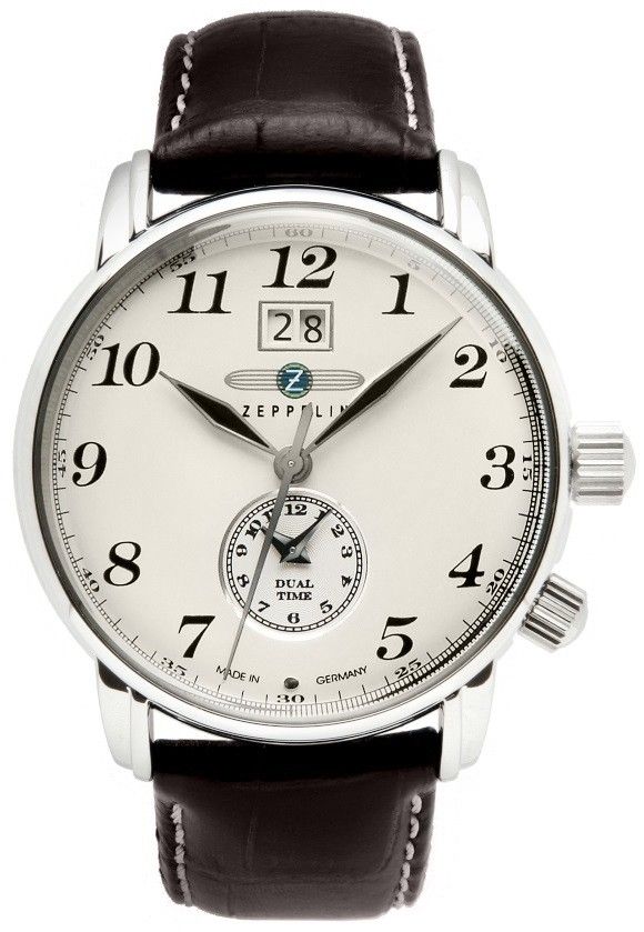 zegarek męski zeppelin lz127 graf zeppelin dual time 7644-5 + box