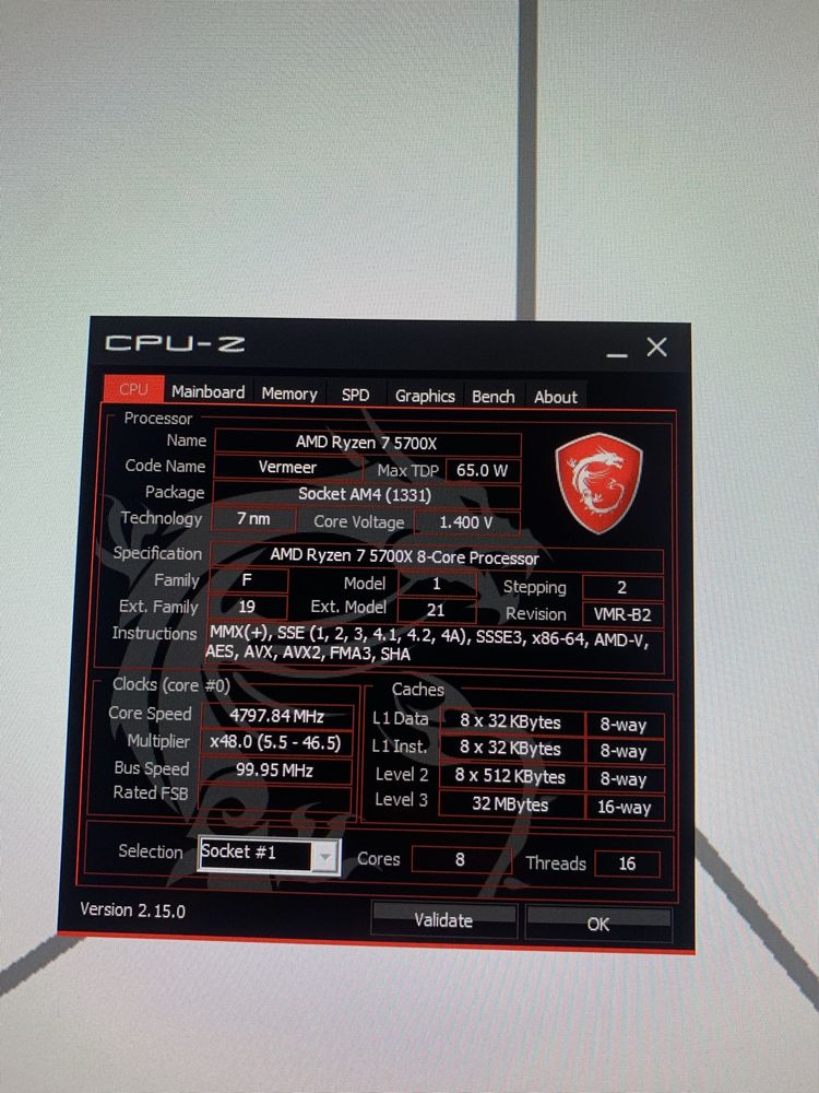 Відбірний чіп Ryzen 7 5700x комплект b550 msi gaming ddr cl 14 Noctua