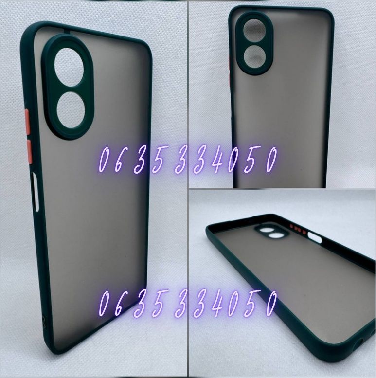 Чехол бампер для Oppo A18 A38 A98 матовый защита камеры противоударный
