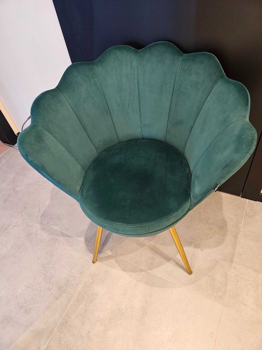 Fotel muszelka butelkowa zieleń