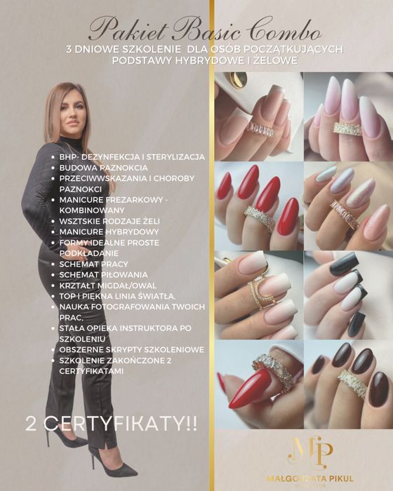 Kurs / szkolenie paznokci 3 dniowe podstawowe