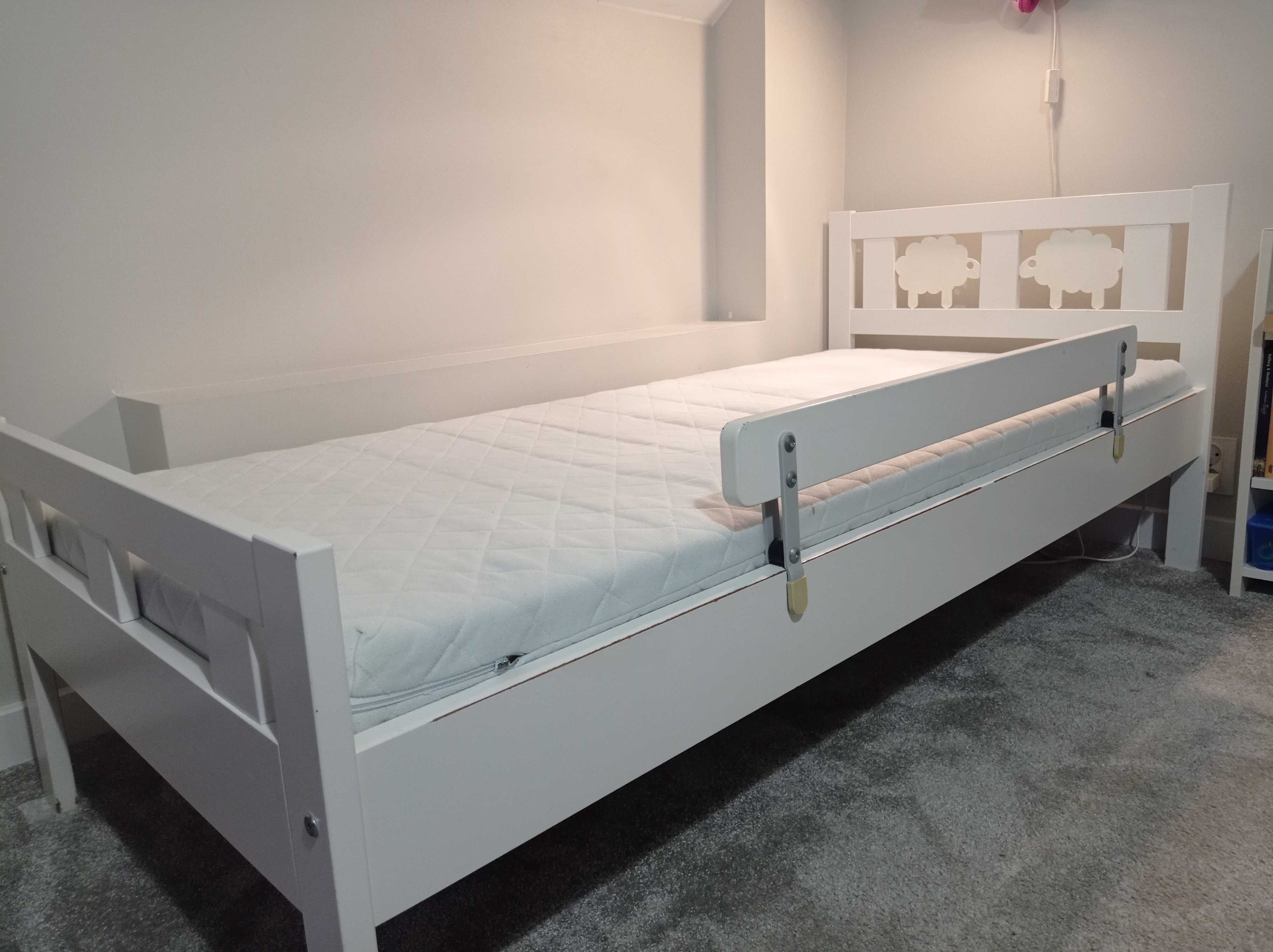 Łóżko dziecięce IKEA KRITTER, białe, 70x160, z materacem