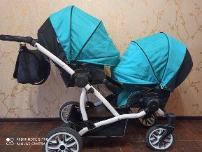 Дитячий візочок для двійні Bebetto 42 3 в 1