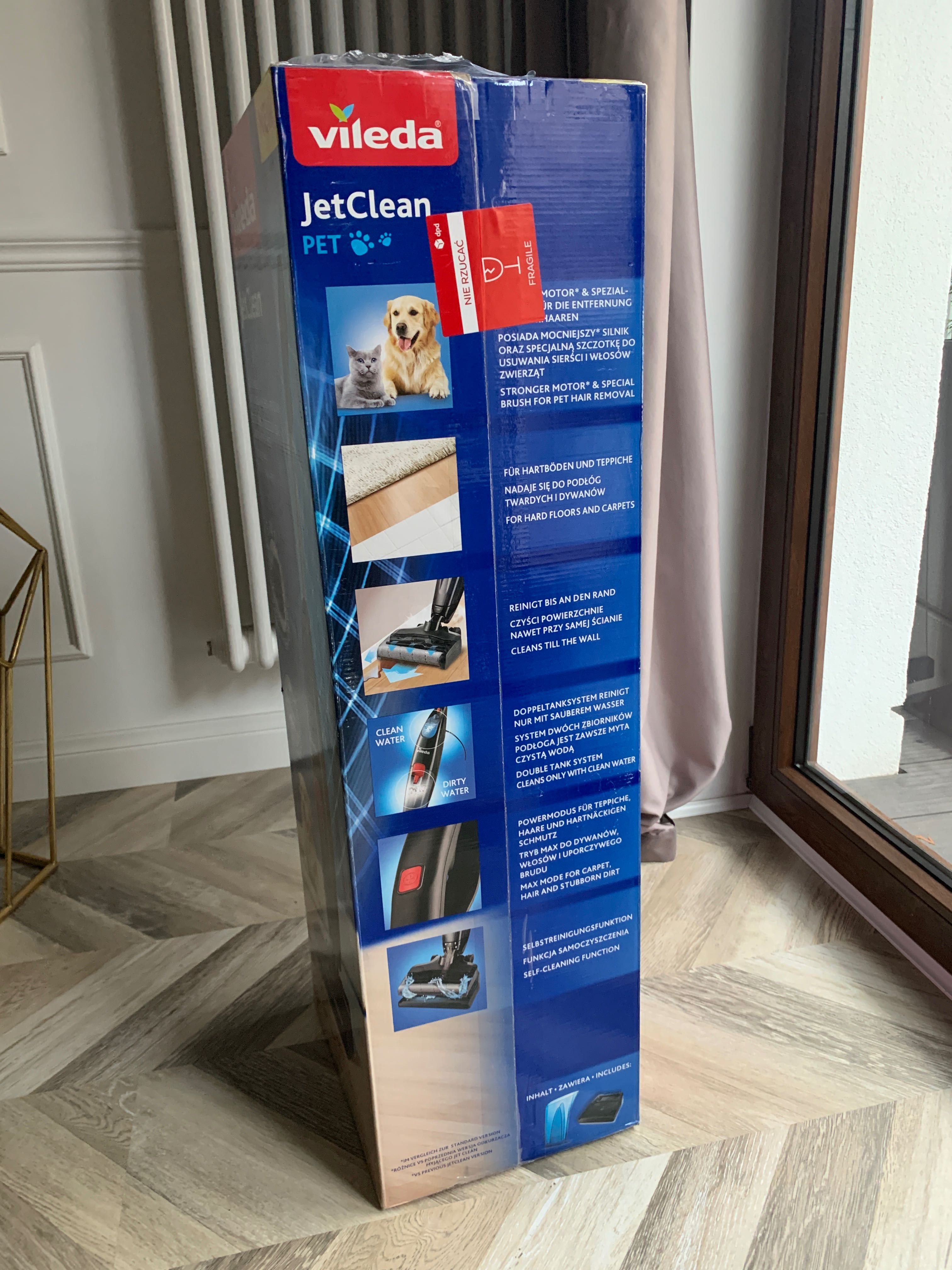 NOWY vileda JetClean PET odkurzacz myjący pionowy 3w1