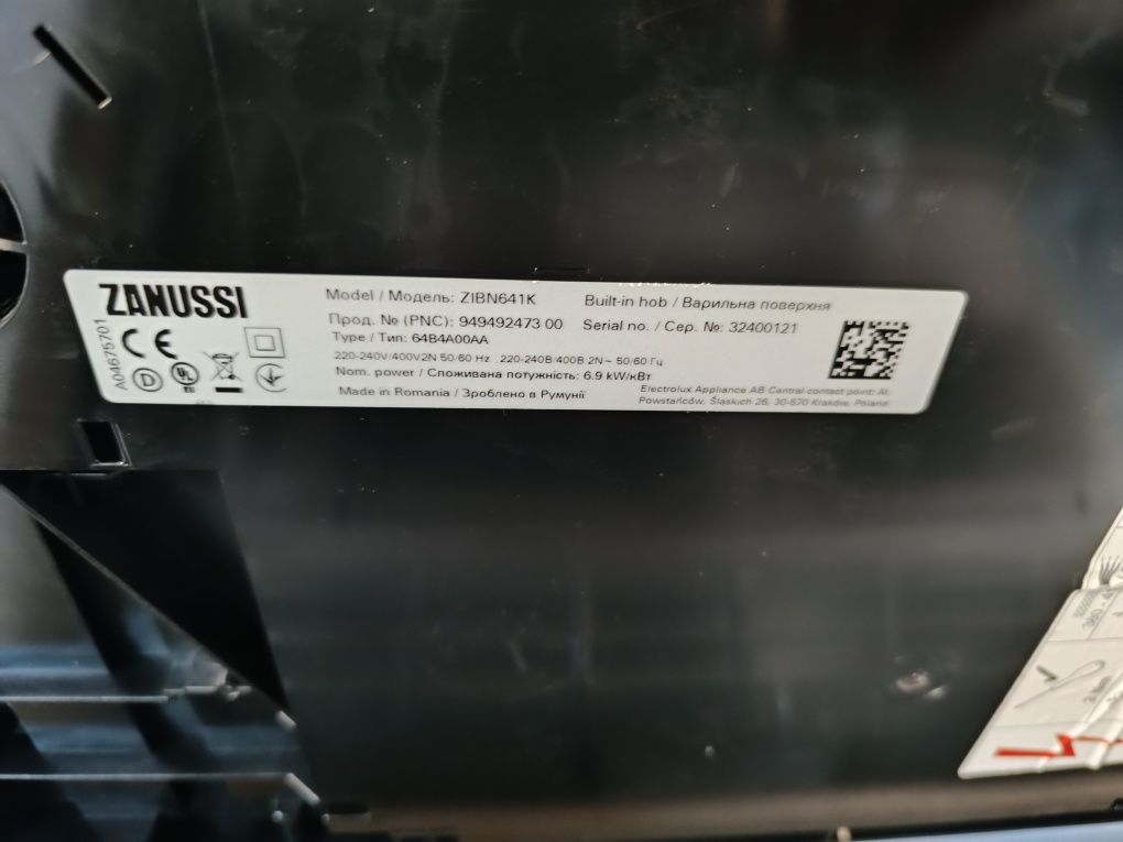 Placa indução Zanussi