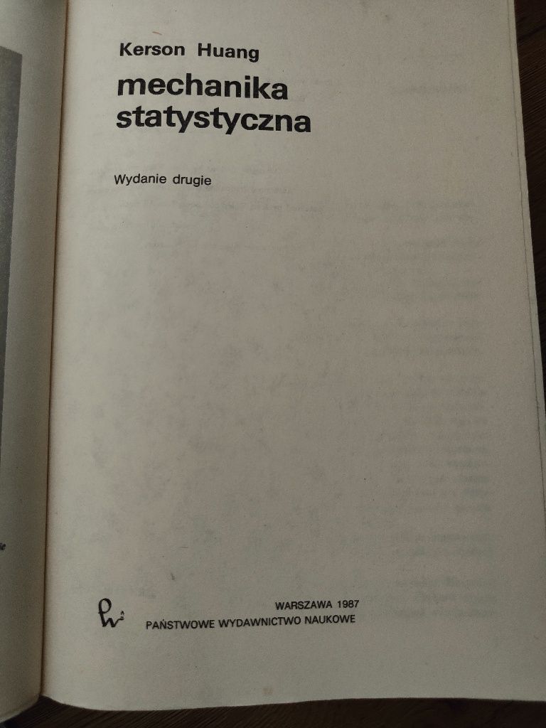 Mechanika statystyczna Karson Huang