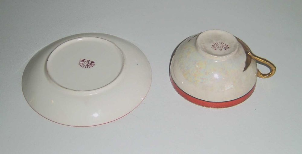 Chávena chá porcelana japonesa "casca ovo" pintada à mão - 1913/26