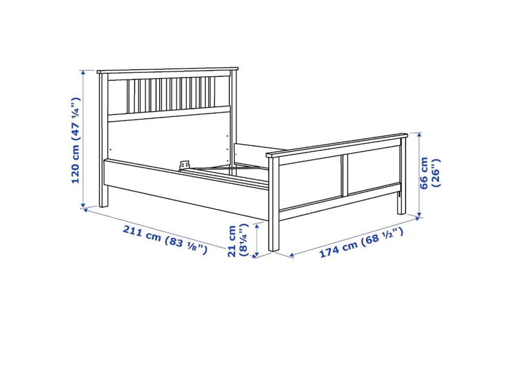 Rama łóżka HEMNES + stelaż 160x200