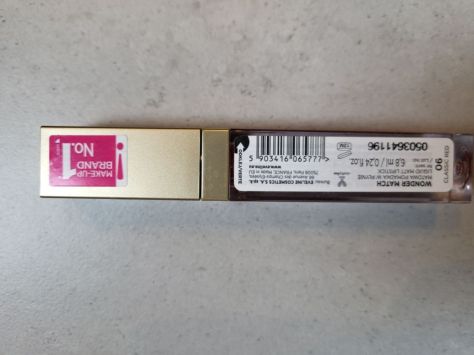 Pomadka, szminka w płynie Wonder Match Eveline, 06 Classic Red