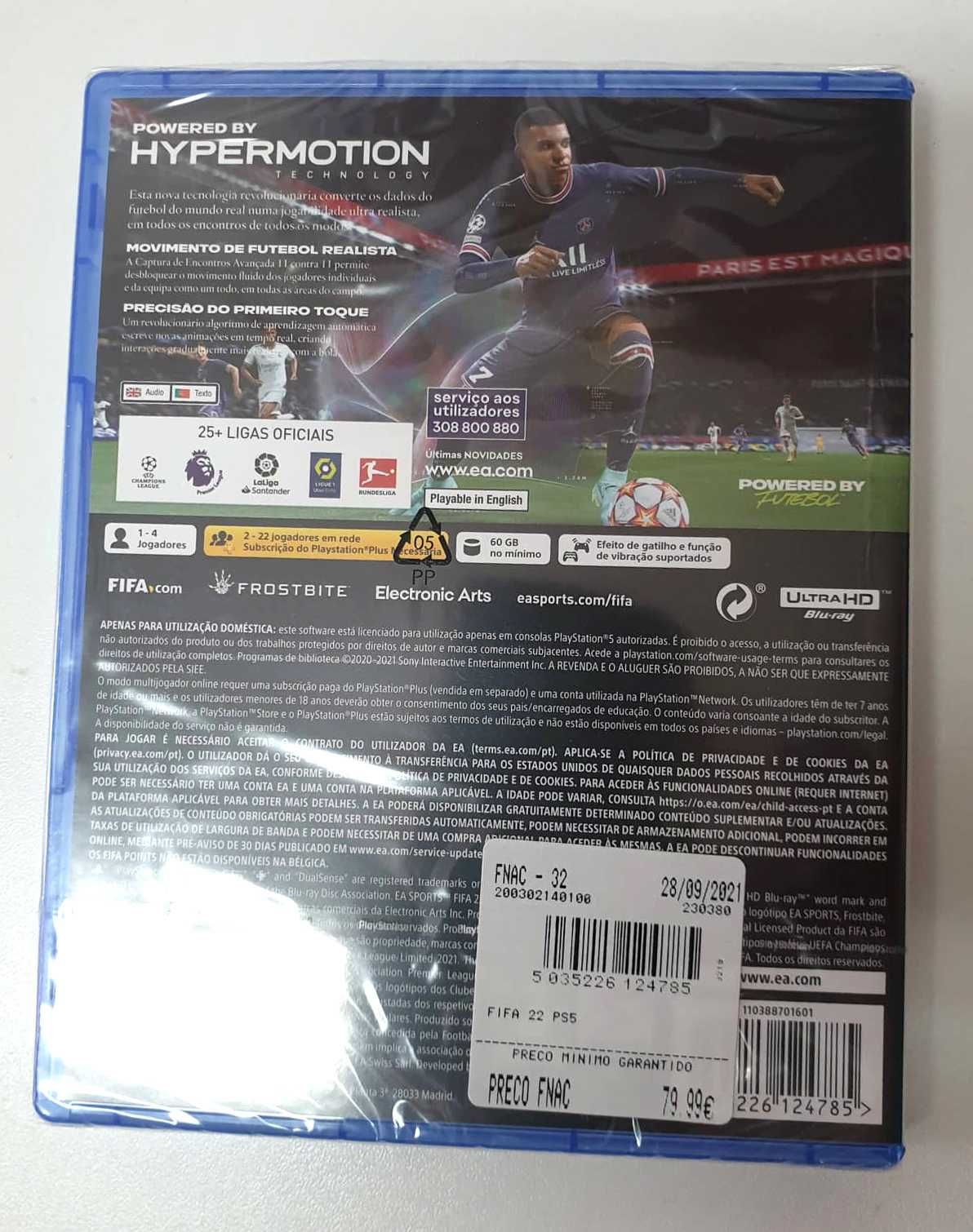 Video jogo FIFA 22 para PS5