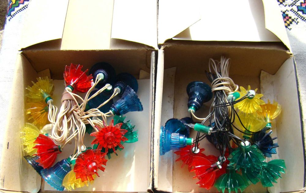 Вінтаж ретро новорічна гірлянда часів ссср.