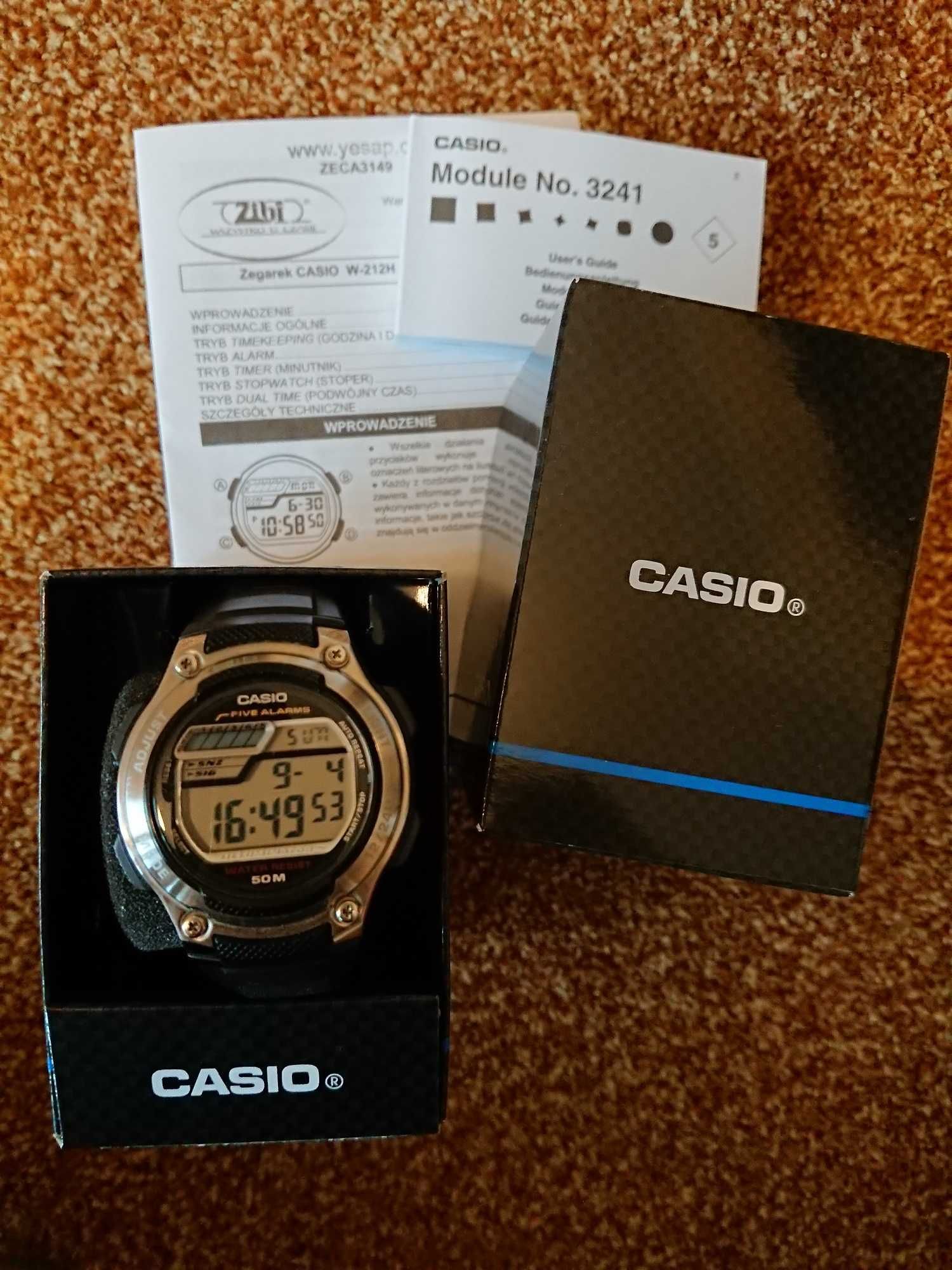Sportowy zegarek młodzieżowy/męski Casio W212H