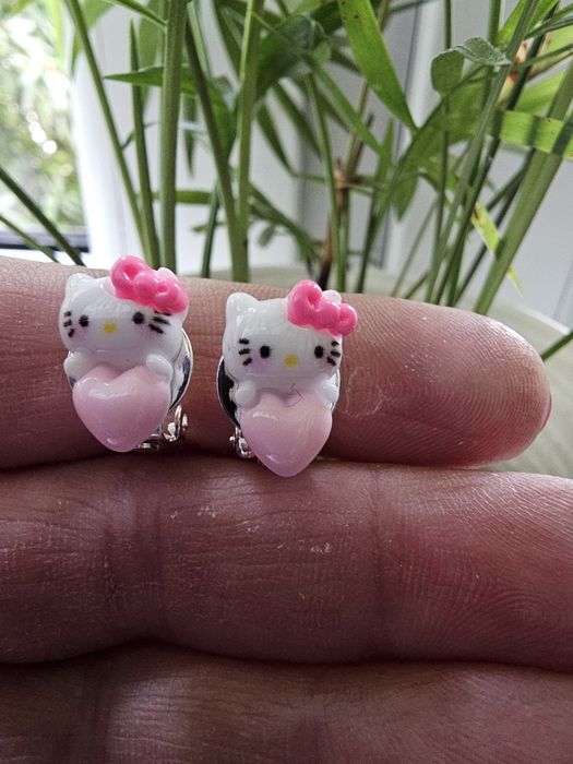 Klipsy dla dziewczynki Hello Kitty handmade