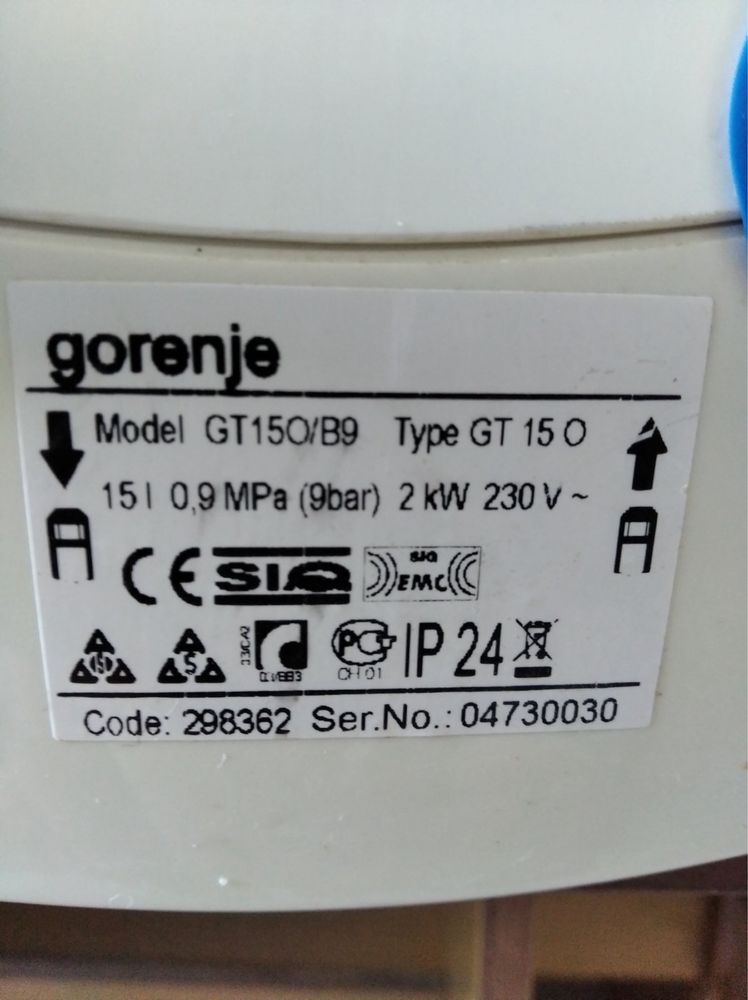Бойлер Gorenje 15л