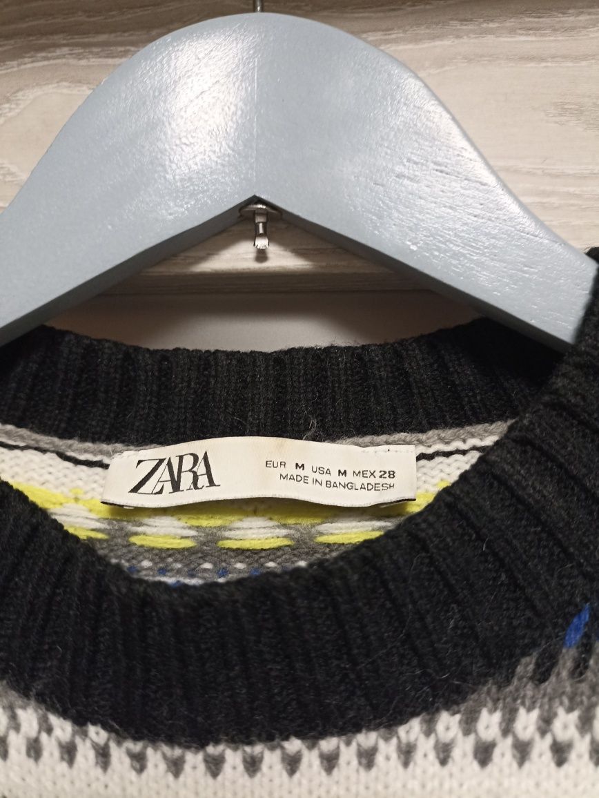 Sweter wzór bufki poszukiwany modny must have hit wełna Zara