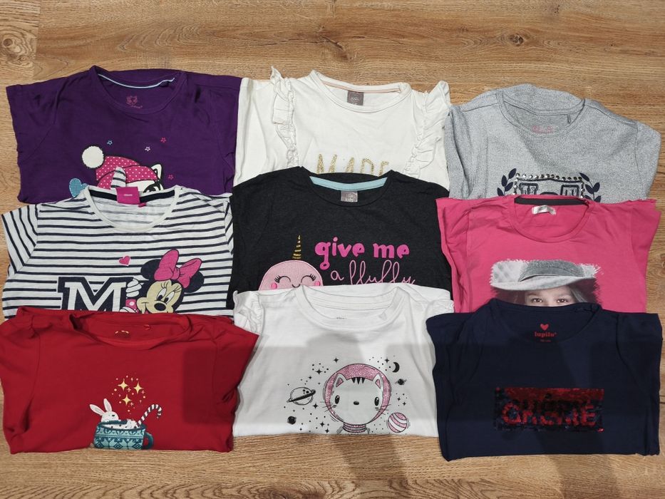 Bluzeczki na długi rękaw 32 sztuk, dziewczęce rozm.  104