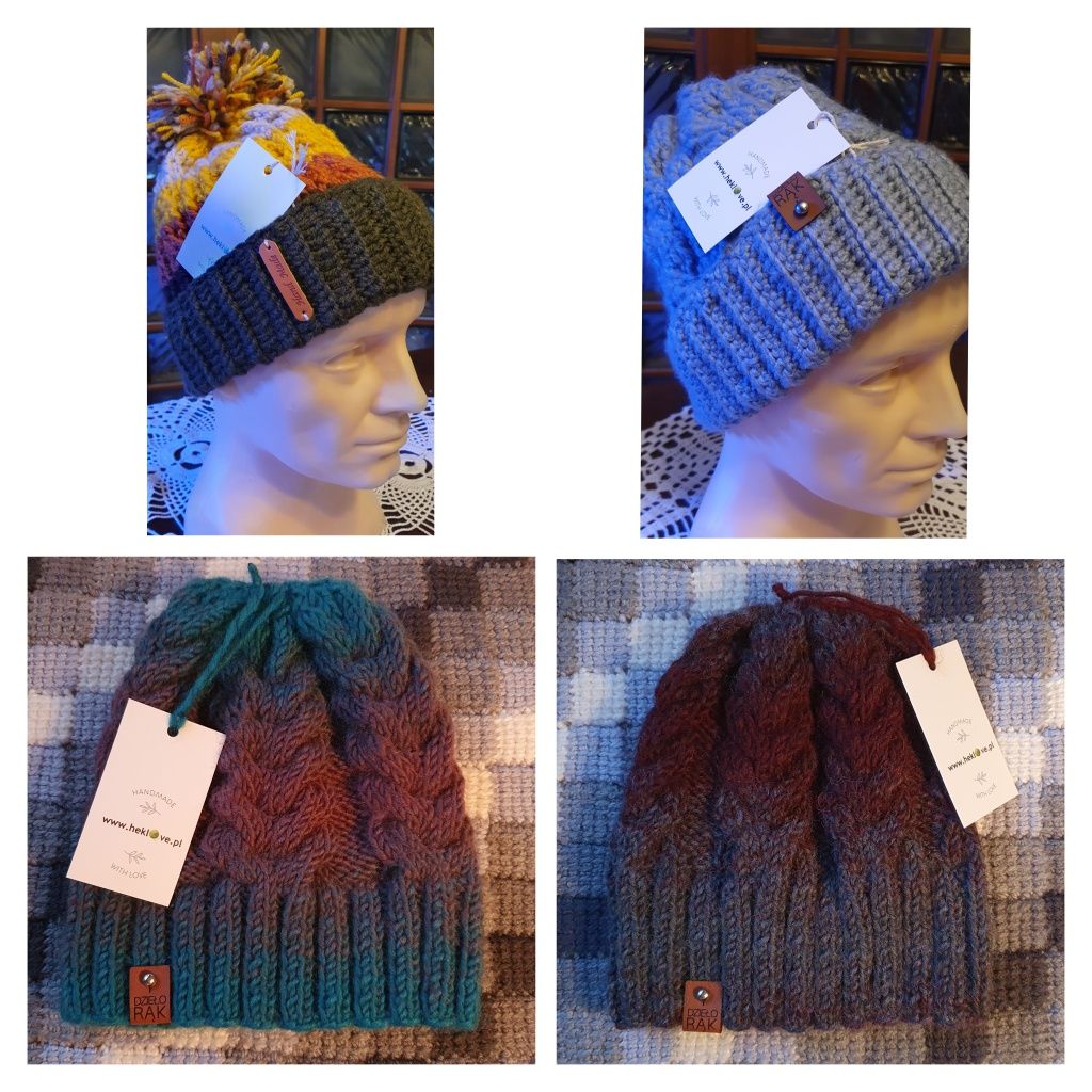 Nowa, jesienno-zimowa dziewczęca/damska czapka, 52÷54cm