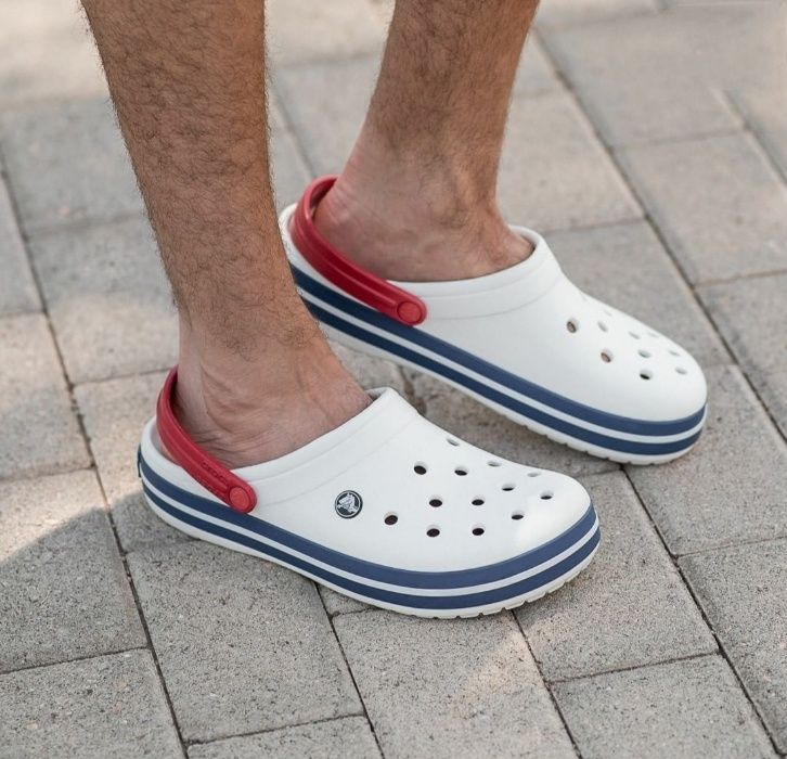 Крокс Крокбенд Білі (35 Колерів Маемо) Crocs Crocband Clog White/Red