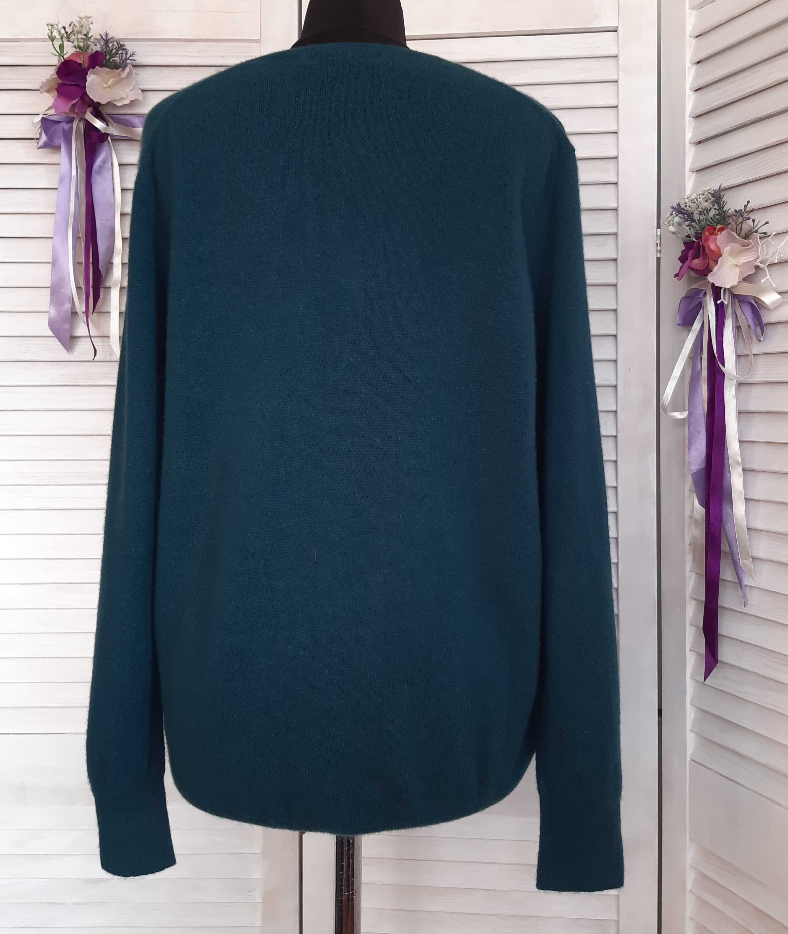 Фирменная, зелёная кашемировая кофта, свитер 100% кашемир uniqlo