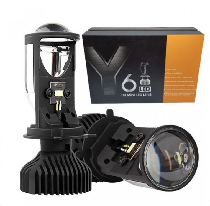 Комплект автомобільних LED ламп с линзой H4