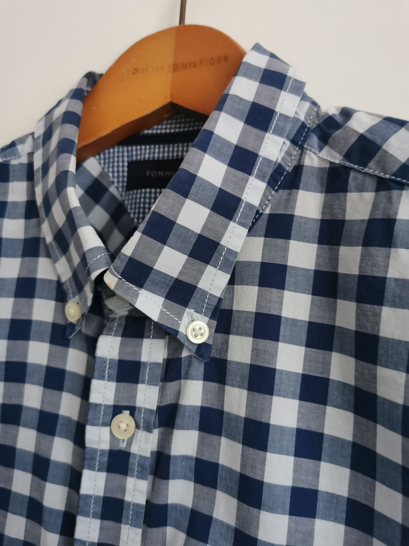 Tommy Hilfiger koszula męska logowana w kratkę slim fit M