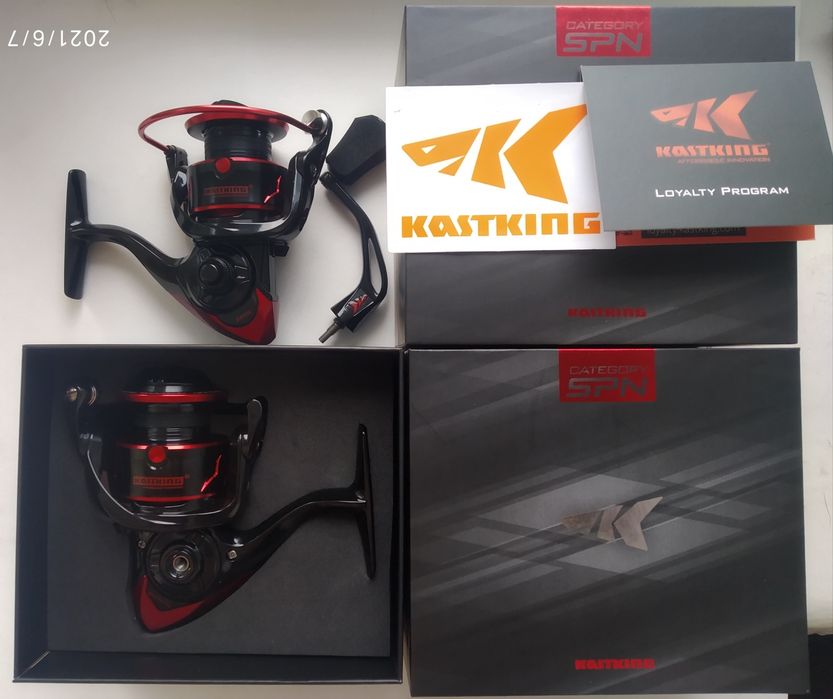 Катушки KastKing Sharky III, Seaknigt WR III, Rapid II, Daiwa Fuego CS